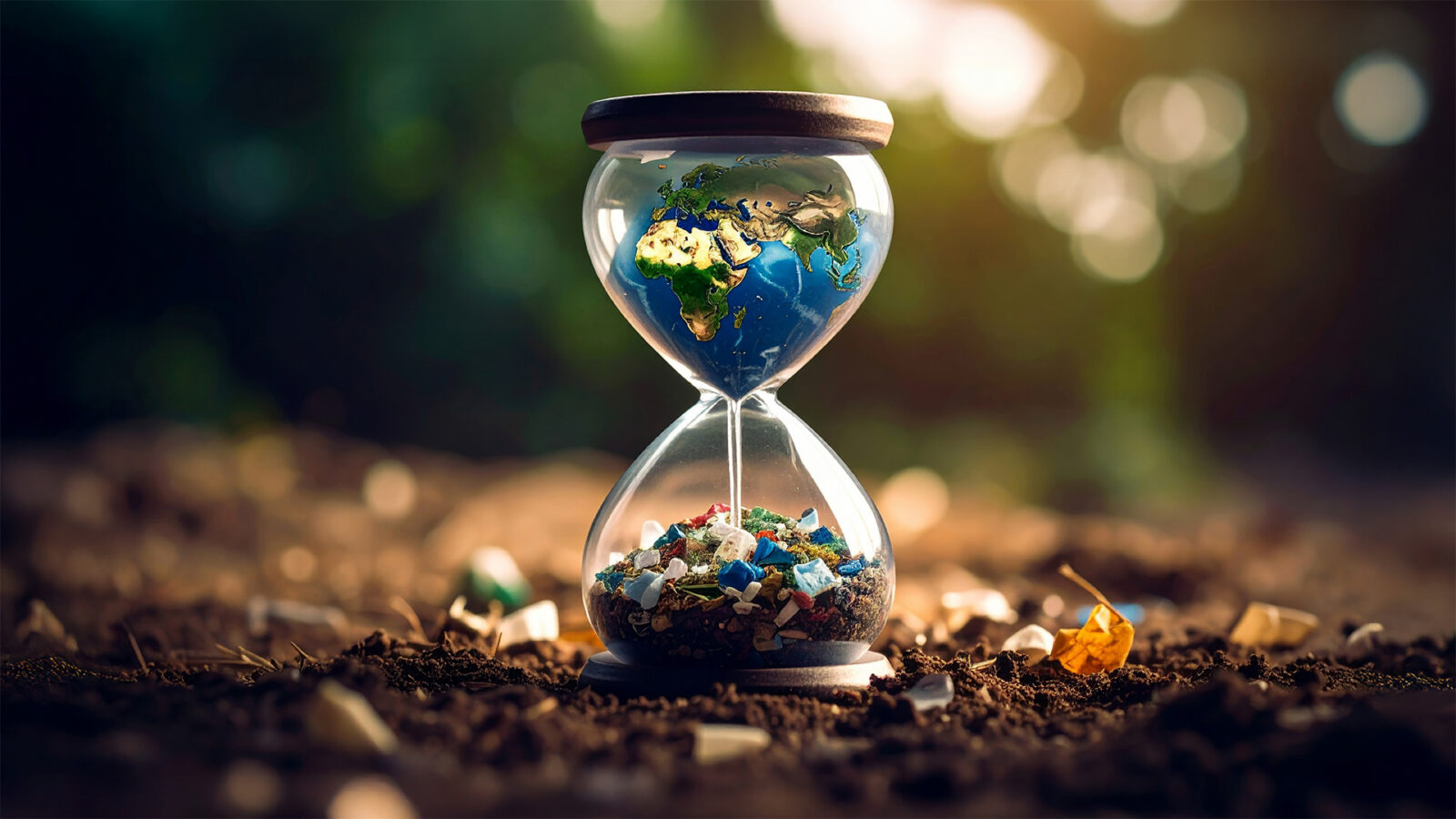 A poignant symbol, Earth's dwindling time and the overwhelming trash accumulation