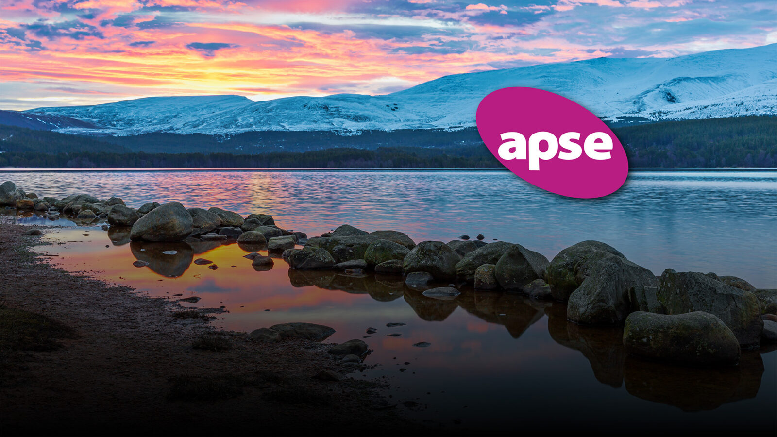 An early spring morning at Loch Morlich for a wonderful colourful sunrise in the Cairngorms National Park, Scotland